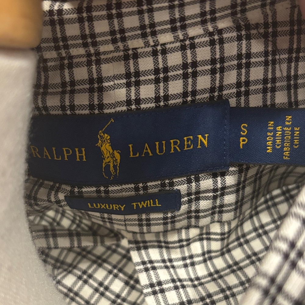 EUC Ralph Lauren Black and White Laundry Twill Plaid Shirt - Picture 2 of 8